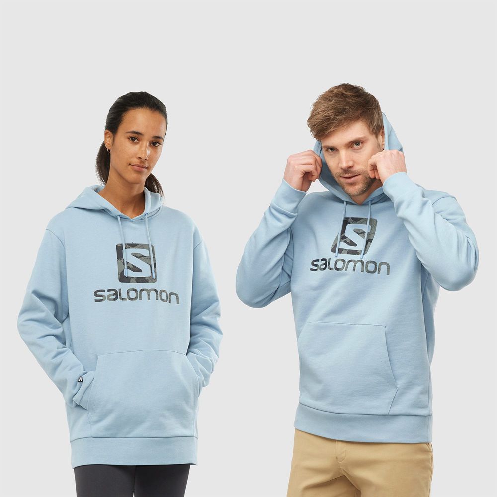 Sudadera Salomon Hombre Azules - Salomon Argentina OUTLIFE LOGO SUMMER,860257-HAP